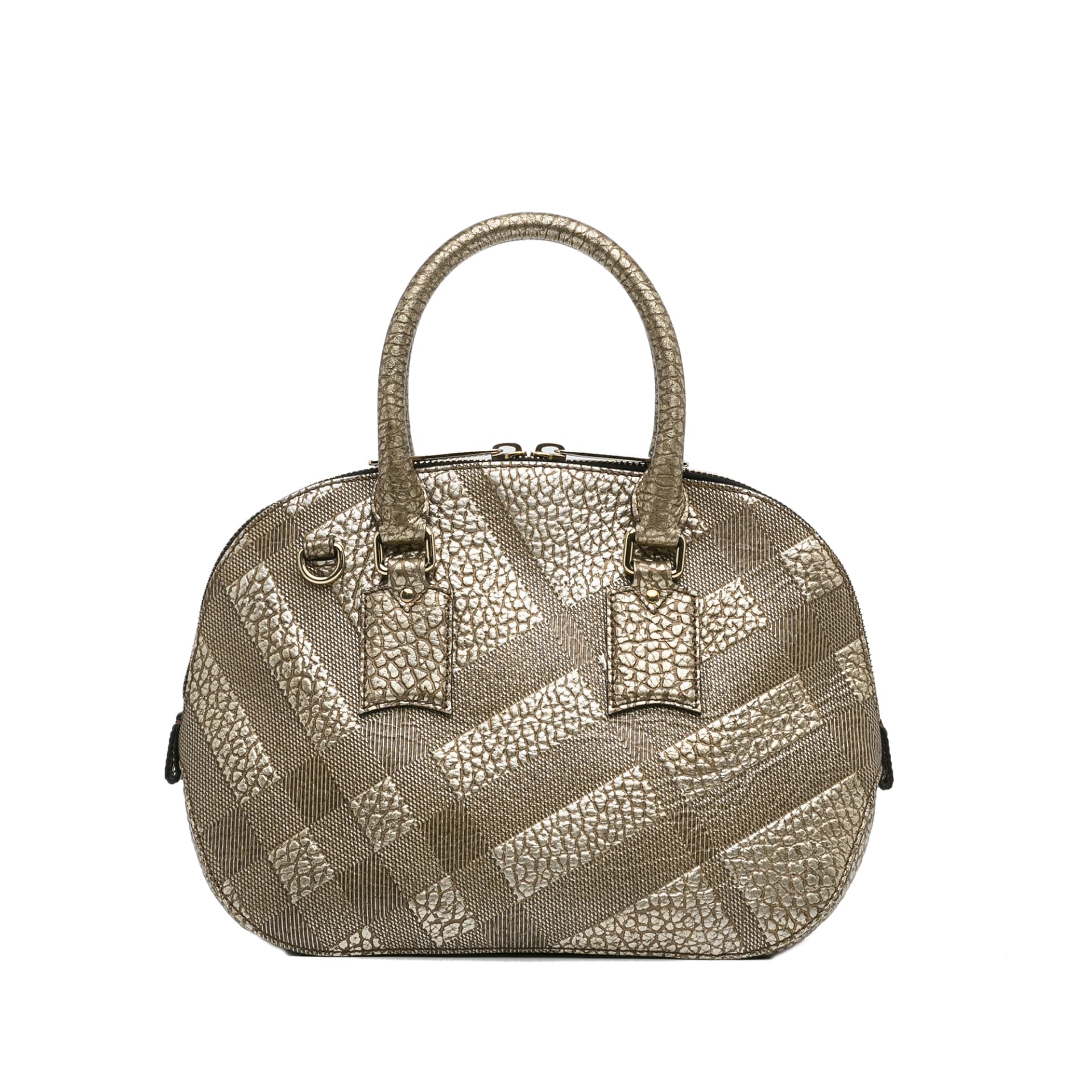 Burberry Embossed Leather Orchard Handle Bag