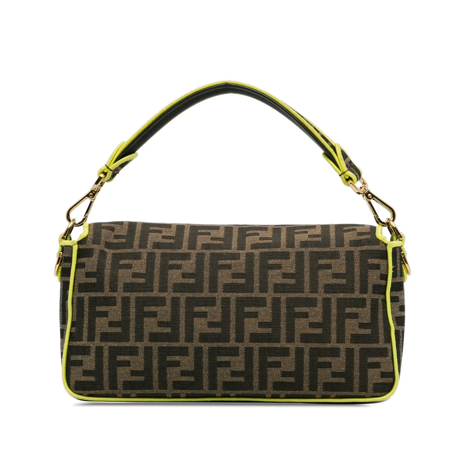 Fendi Medium Zucca Fluo Trim Baguette Satchel