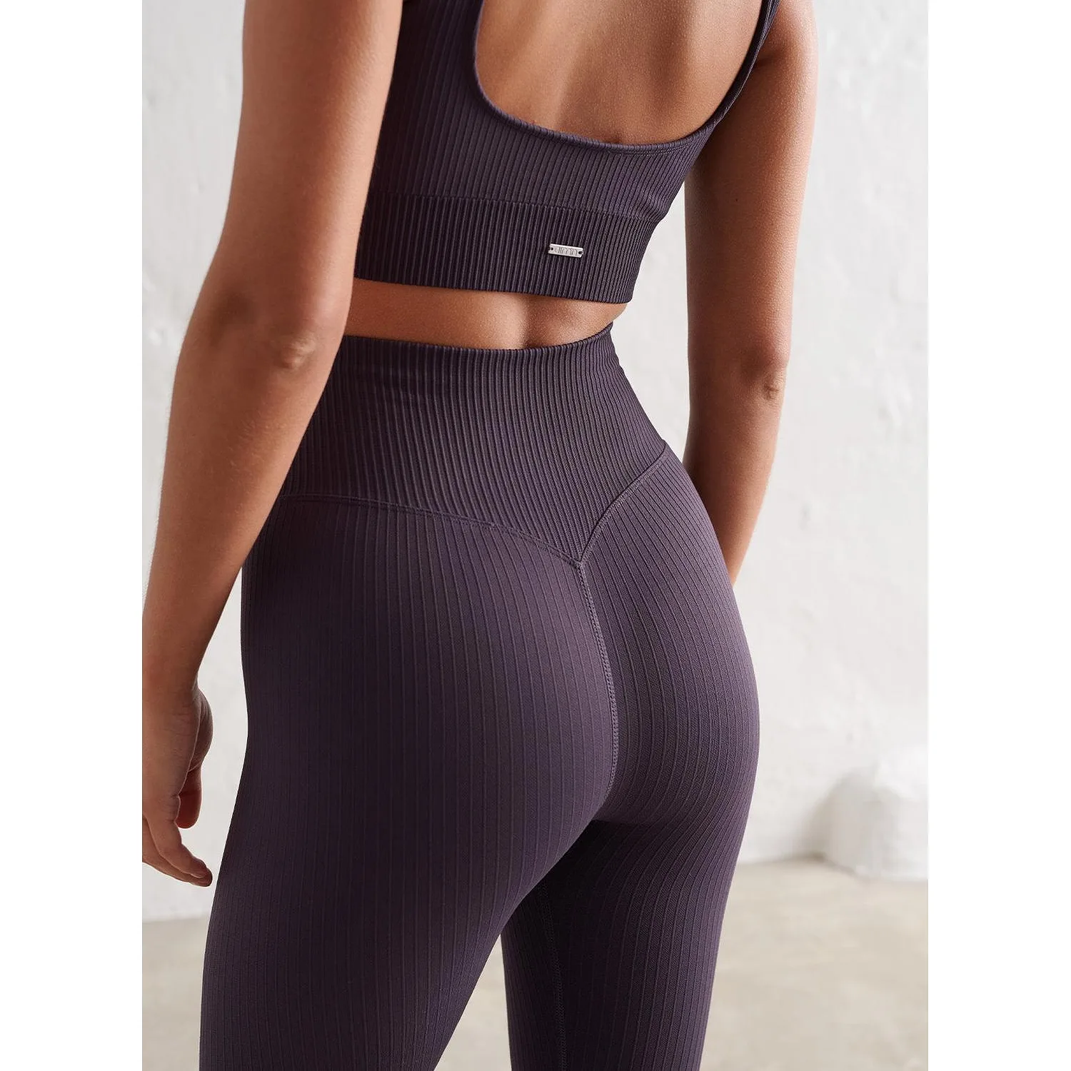 Plum Ribbed Seamless Tights