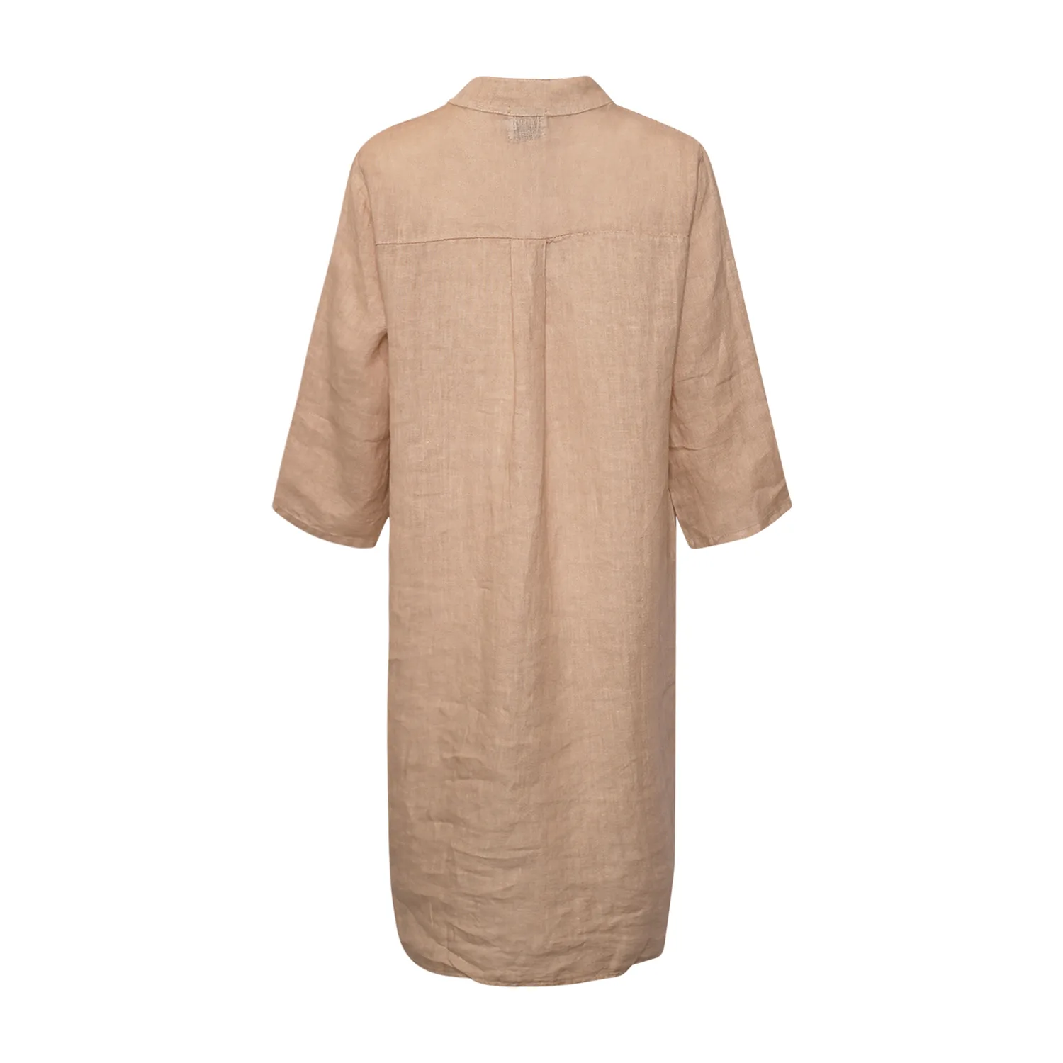 17690p, Shirt Dress With Pocket, Linen - Soft Grey