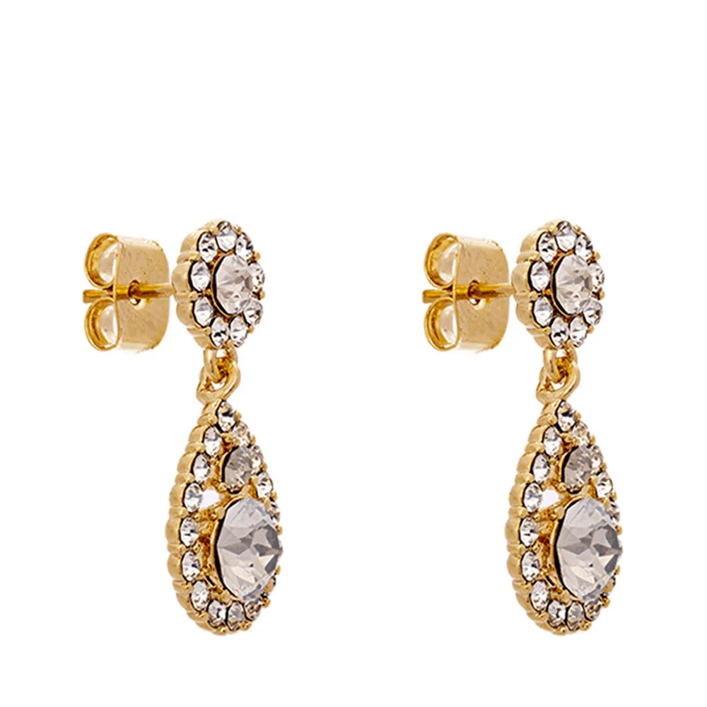 Petite Sofia Earrings - Crystal (Gold)