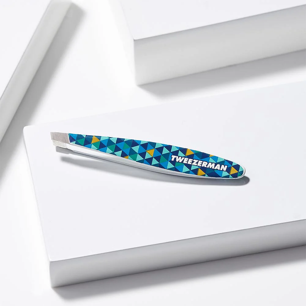 Mini Slant Tweezer Blue Mosaic