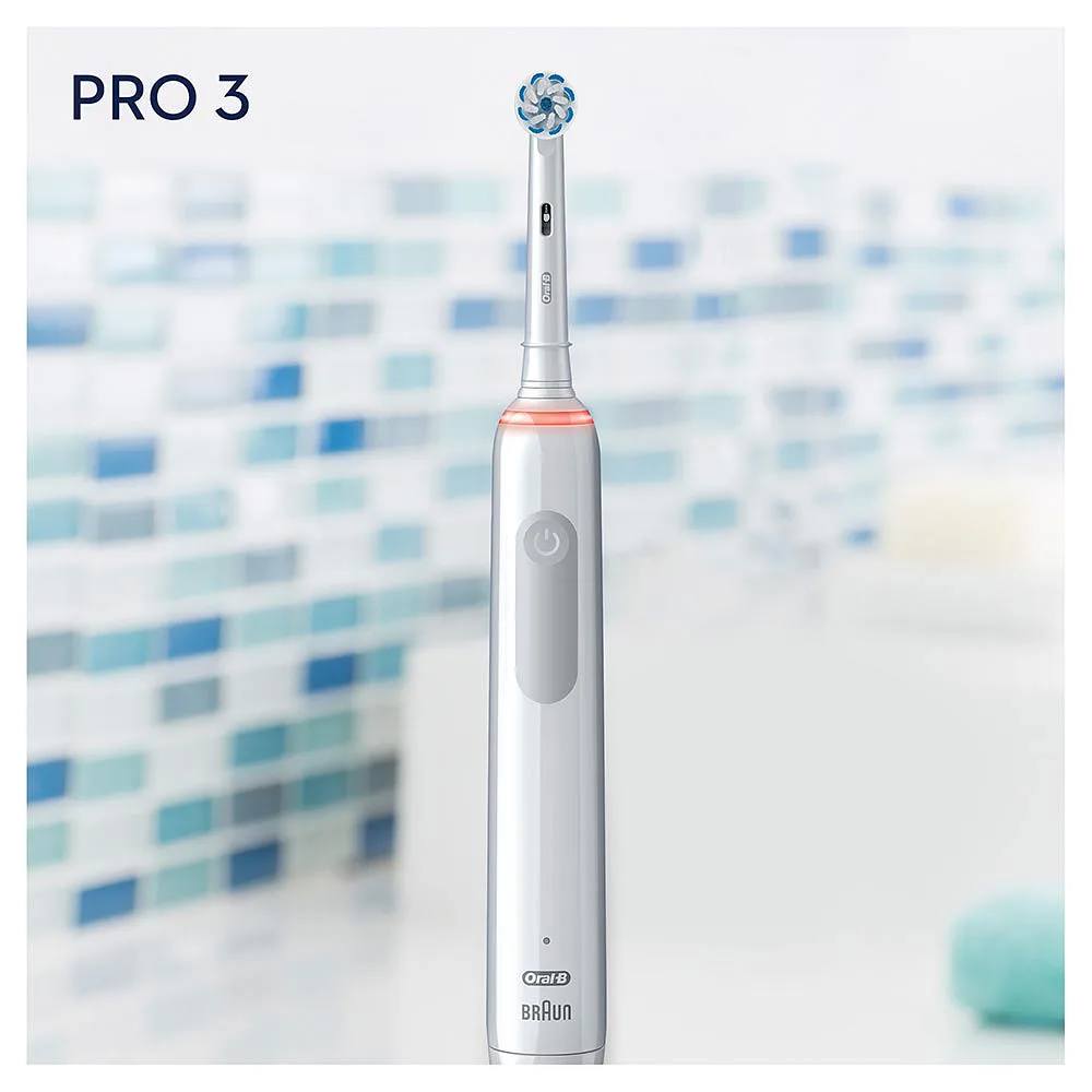 Pro 3 - 3300W Sensitive - Vit Eltandborste Designed By Braun