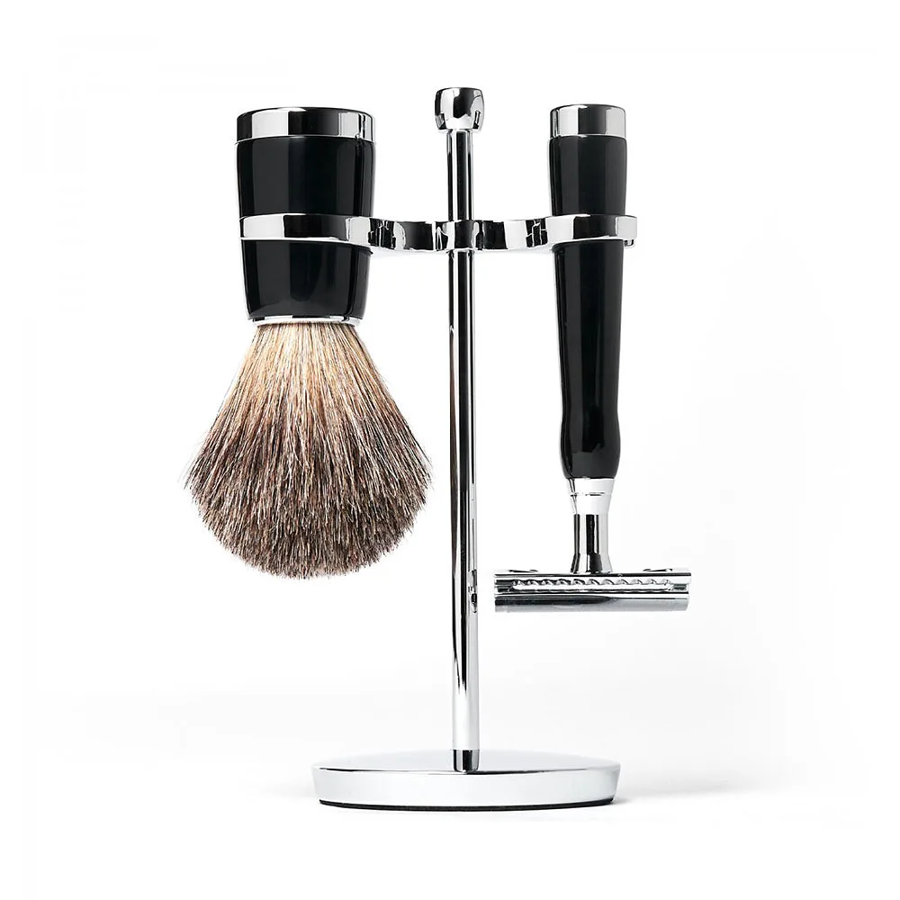 Classic 3-piece Shaving Set Ebony Safety Razor