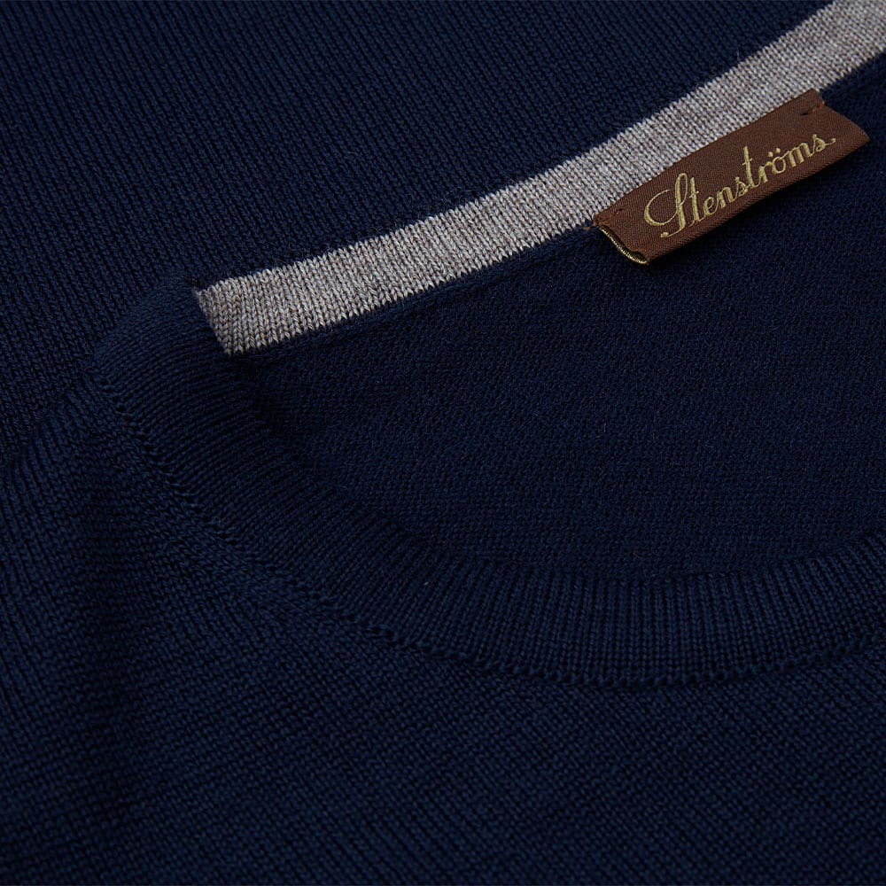 Blue Merino Crew Neck