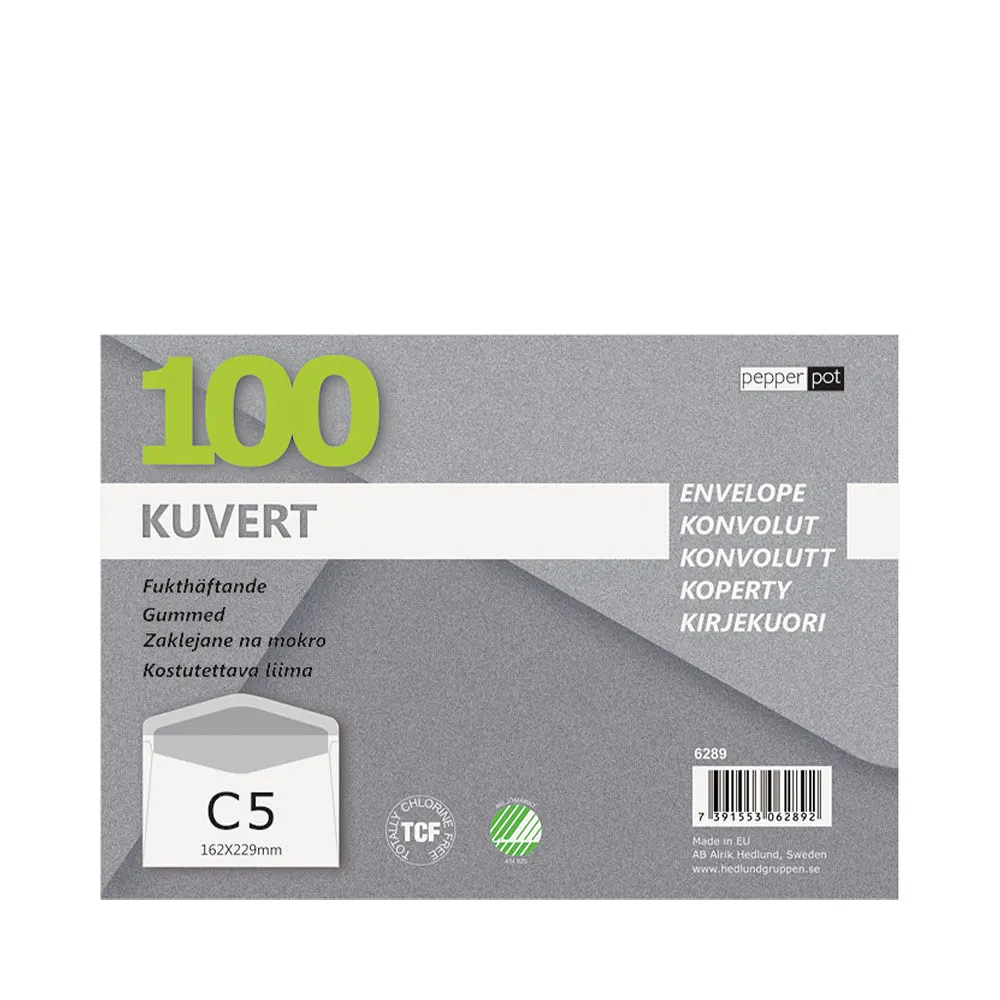 Kuvert C5 Vit 100-pack