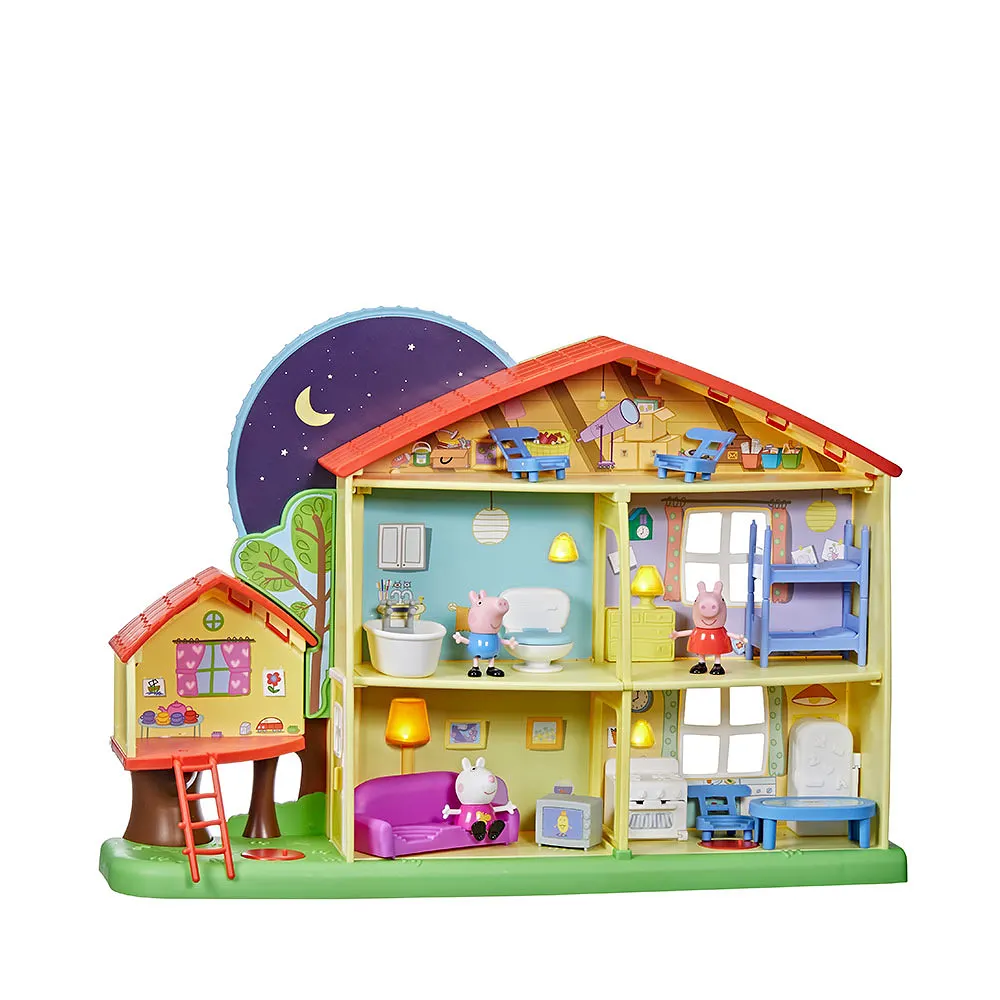 Peppa's Playtime to Bedtime House Inkl figurer & möbler