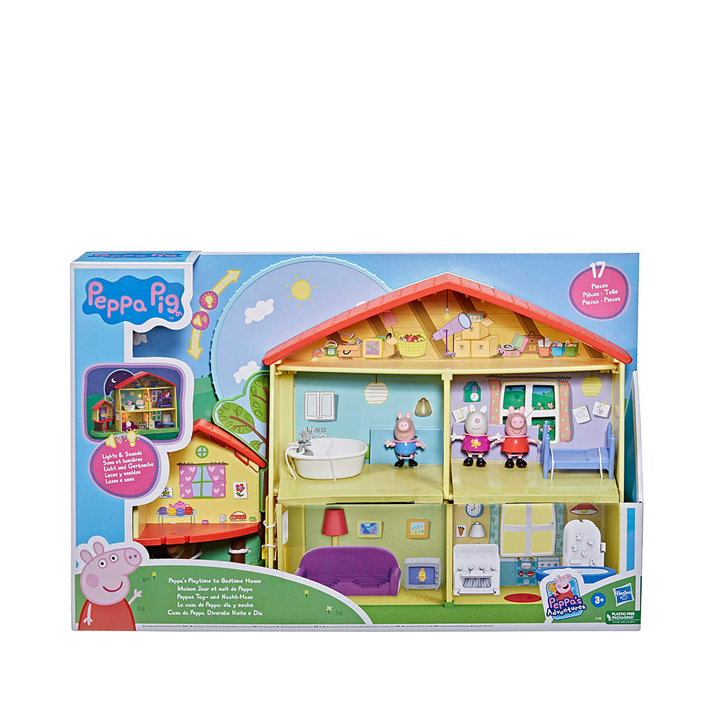 Peppa's Playtime to Bedtime House Inkl figurer & möbler