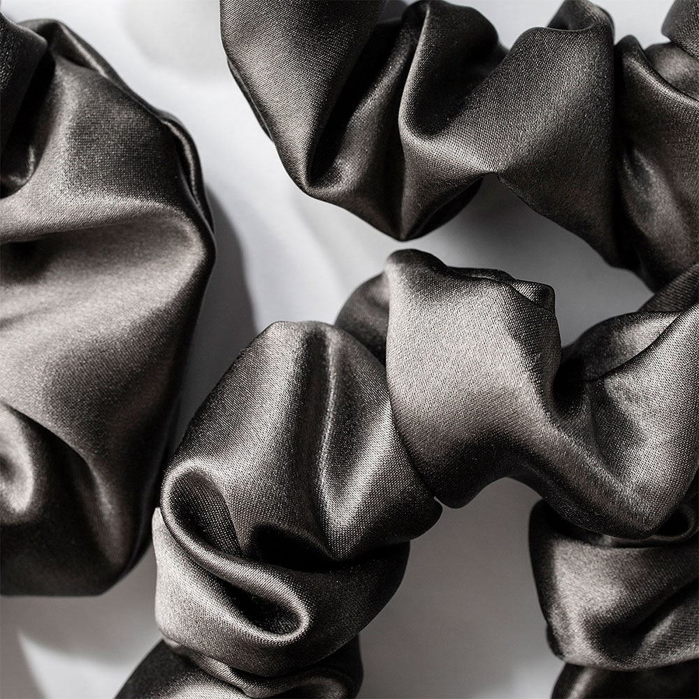 SILK Scrunchies Charcoal 4 cm