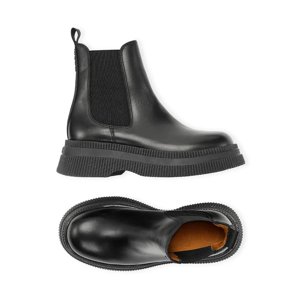 Calf Leather Creepers Chelsea Boot Black