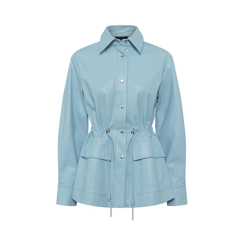 Ette Rec Light Blue Vegan Leather Jacket