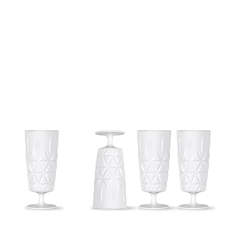 Piknik Glass Høy 4-pk, hvit