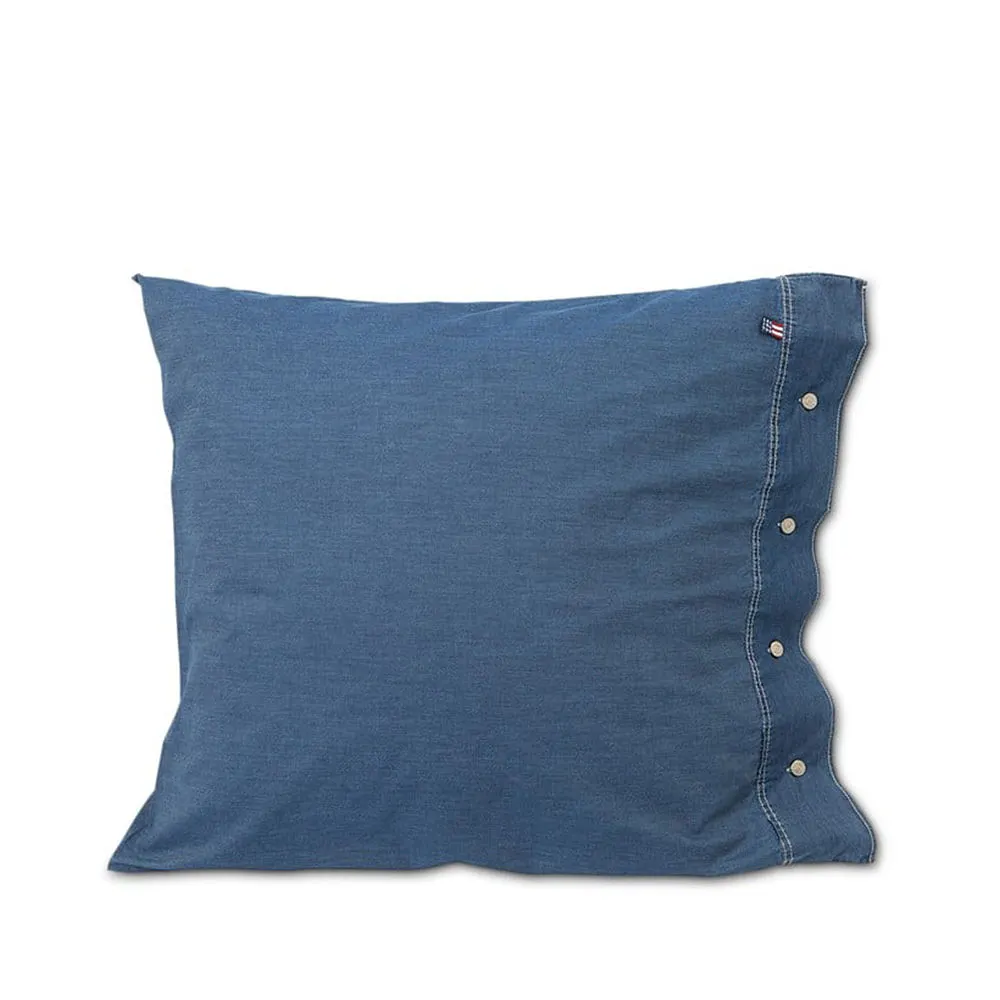 Organic Washed Denim Cotton Pillowcase