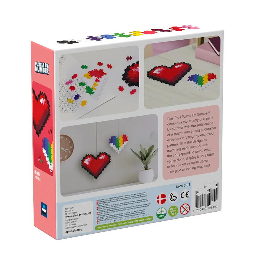 PLUS PLUS Puzzle By Number Hearts 250pcs