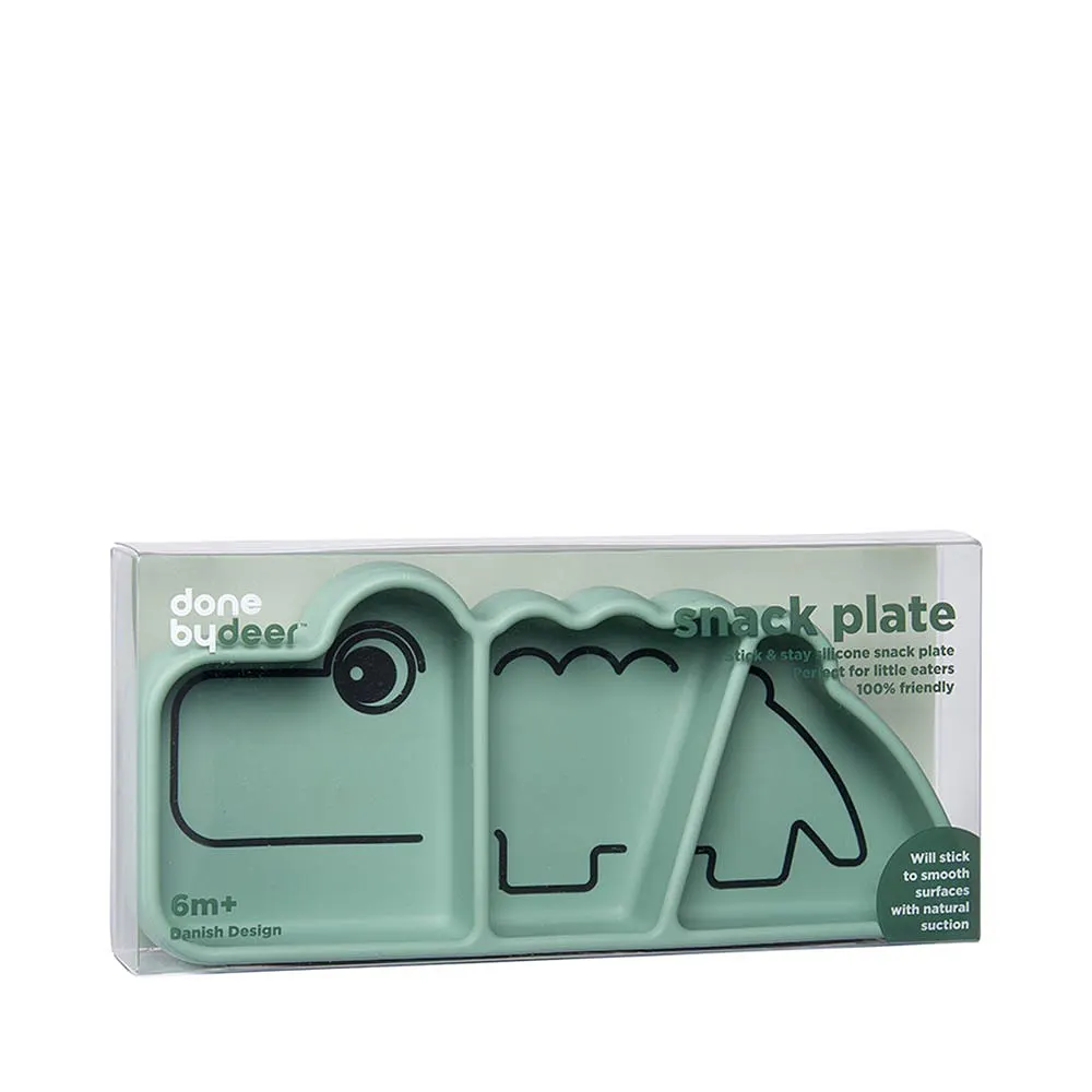 Silicone Stick&Stay snackplate Croco Green