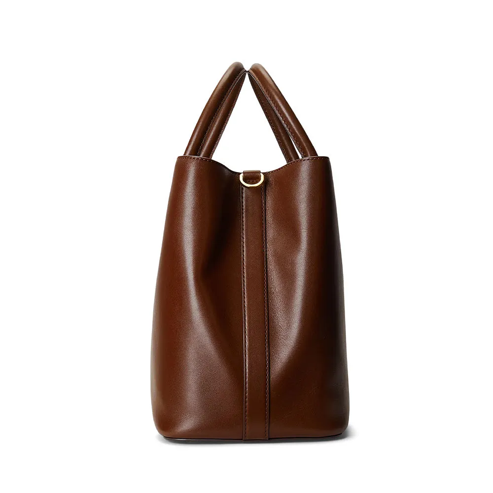 Smooth Leather Large Marcy Satchel