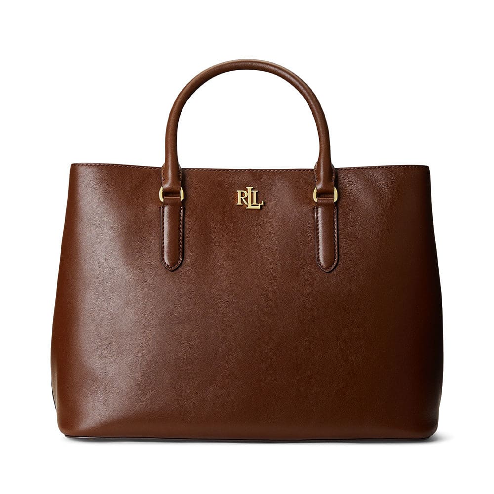 Smooth Leather Large Marcy Satchel