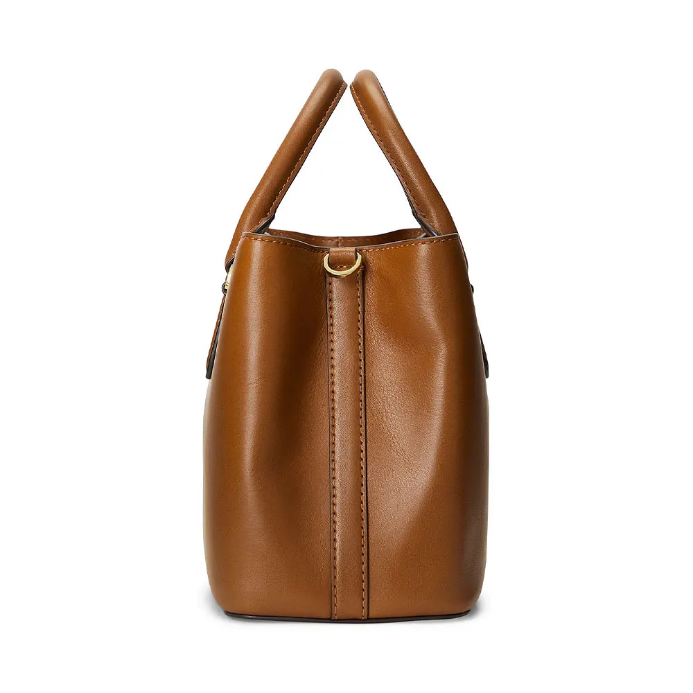 Smooth Leather Small Marcy Satchel