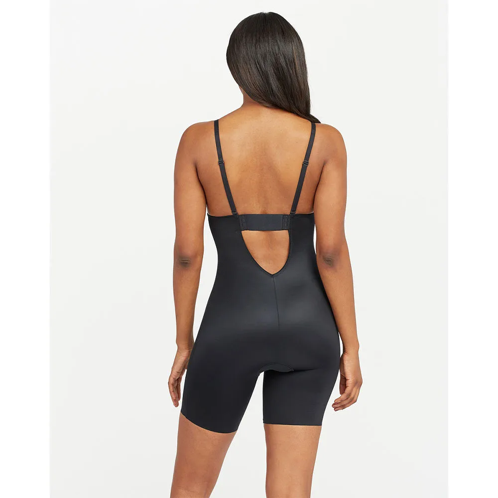 Suit Your Fancy Plunge Low-Back Mid-Thigh Bodysuit