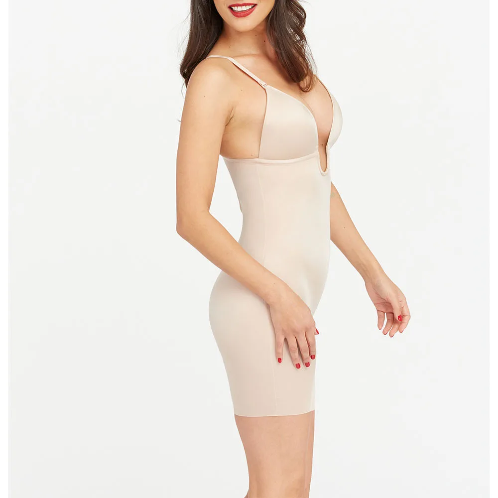 Suit Your Fancy Plunge Low-Back Mid-Thigh Bodysuit