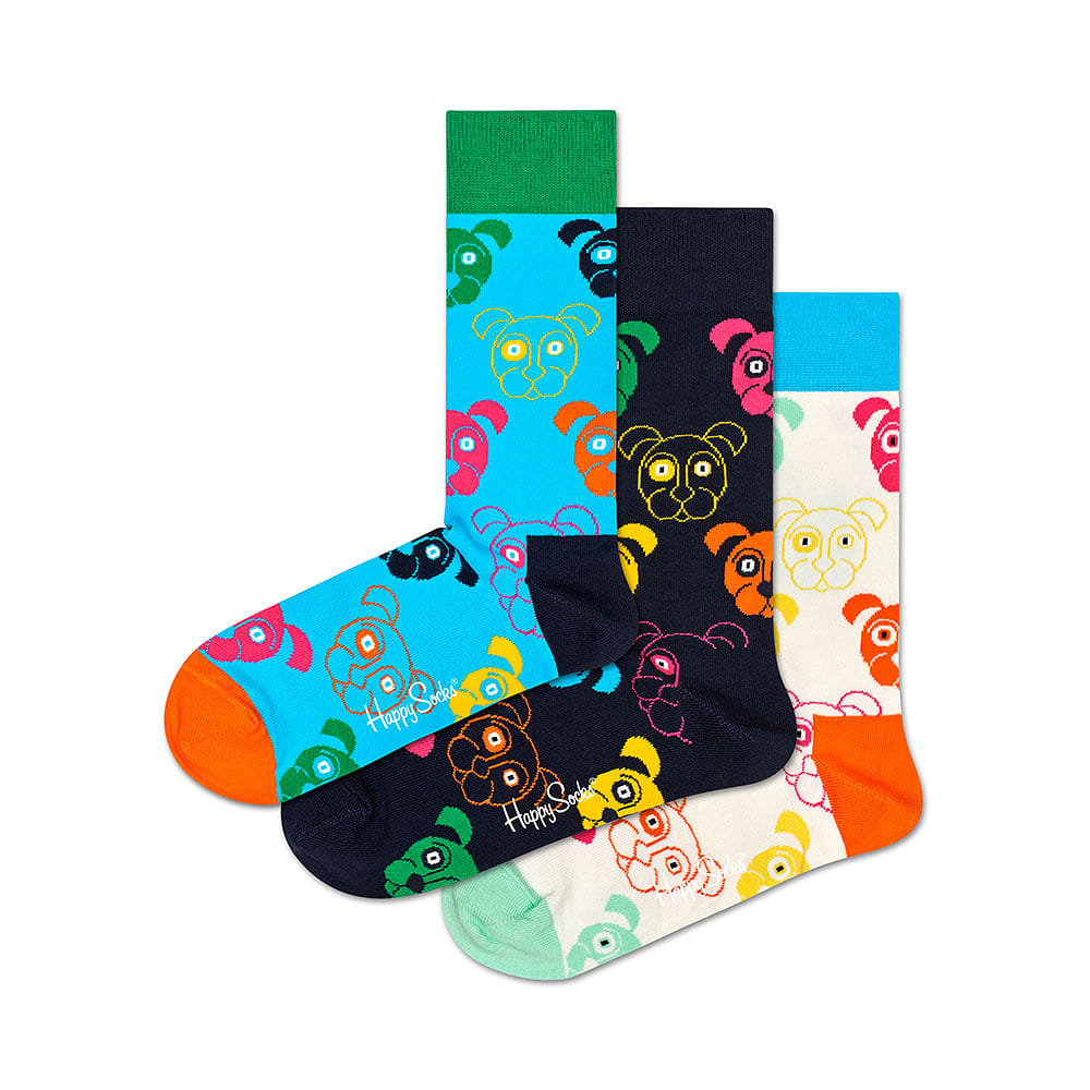 3-Pack Mixed Dog Socks Gift Set