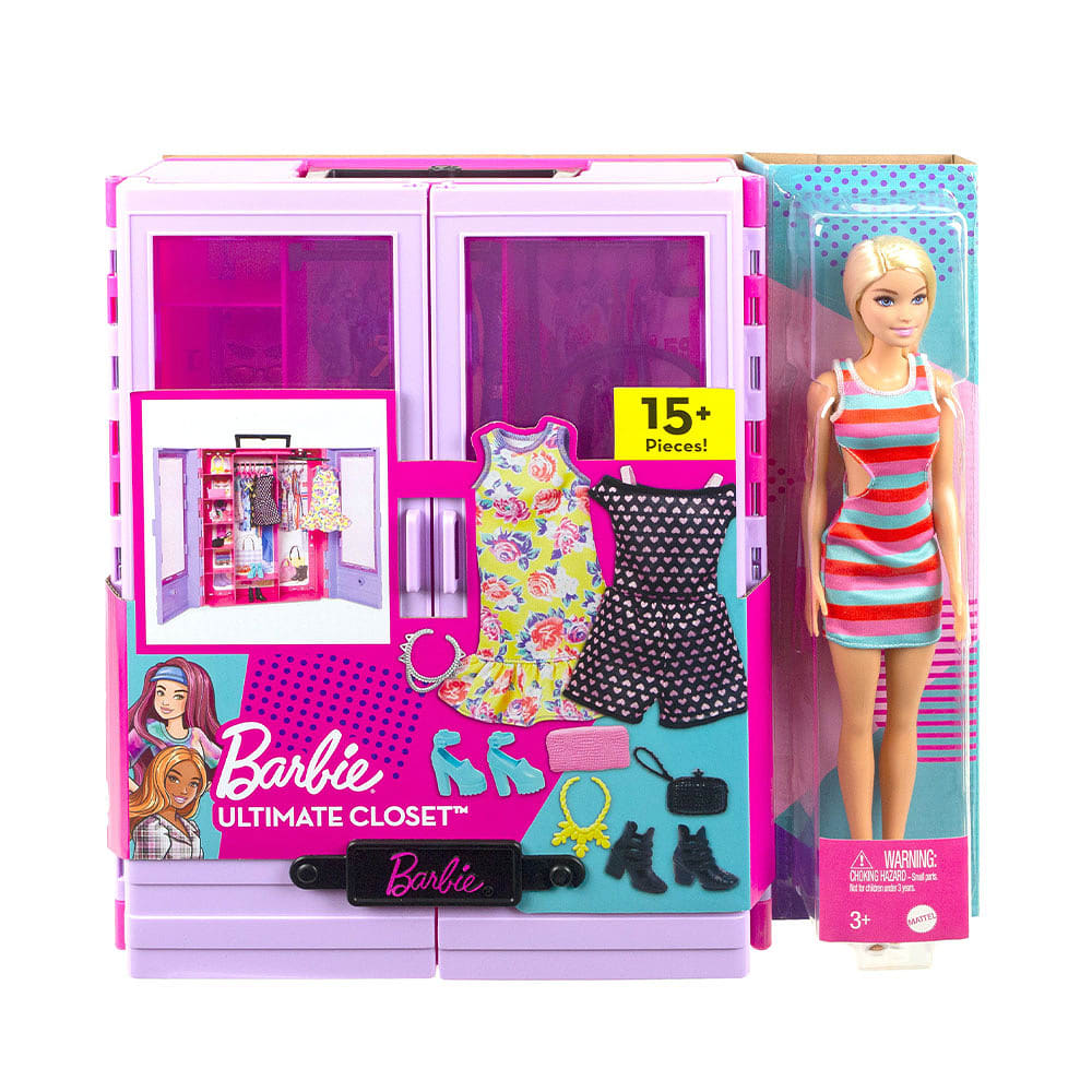 Barbie-garderob med docka