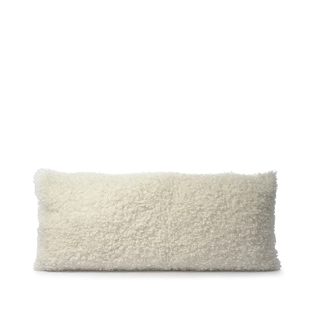 Kuddfodral 40x90 Curly Lamb Fake Fur White