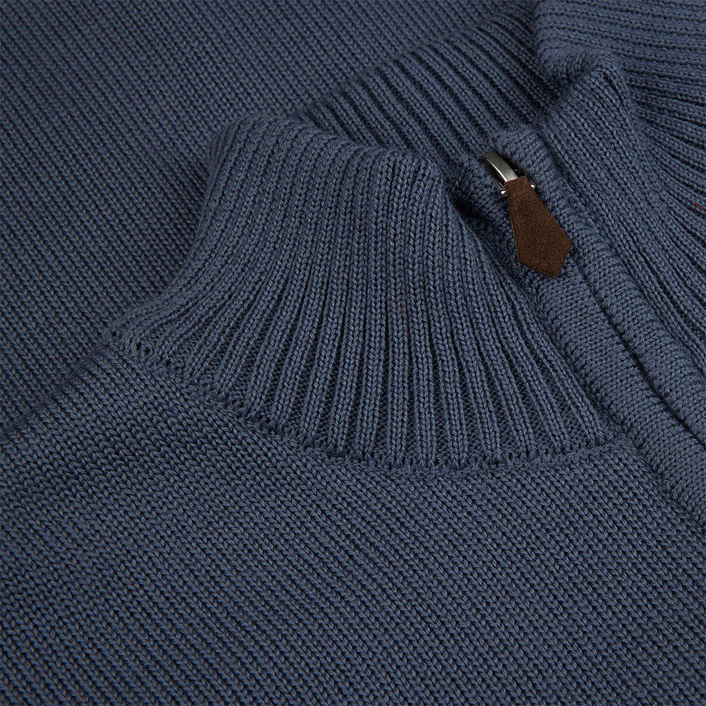 Textured Merino Zip Cardigan