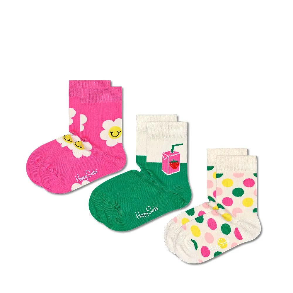 3-Pack Kids Smiley Daisy Sock