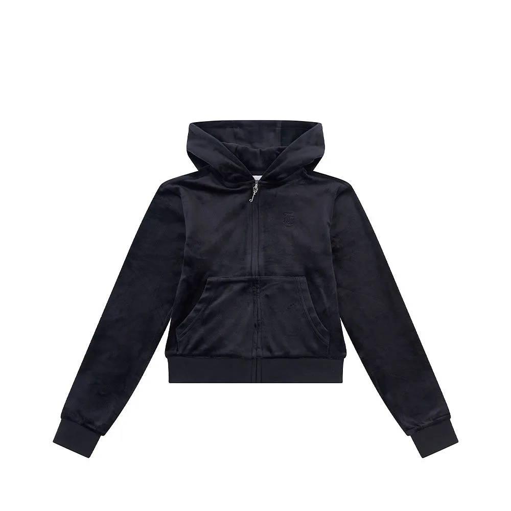 Hood Tonal Embro Velour Zip Thru Hoodie