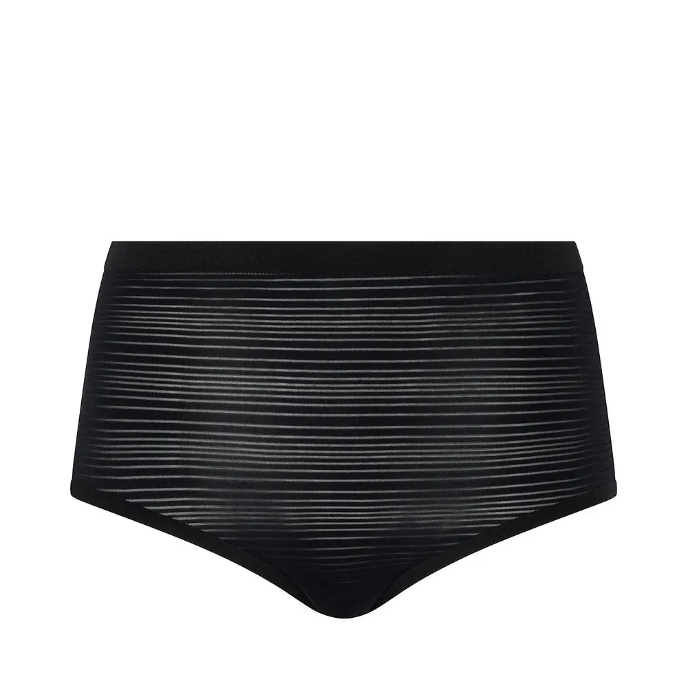 Soft Stretch Stripes High Waist Brief