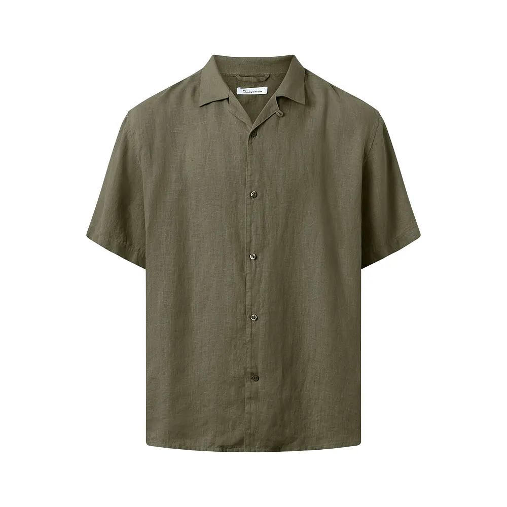 Box Fit Short Sleeved Linen Shirt