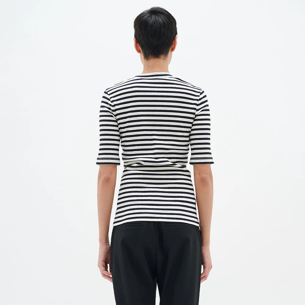 DagnaIW Striped V T-Shirt