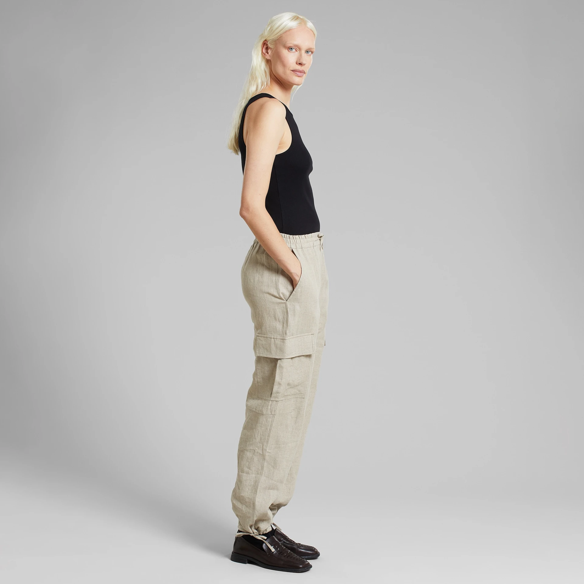 Cargo Pants Axmar Linen Ecru