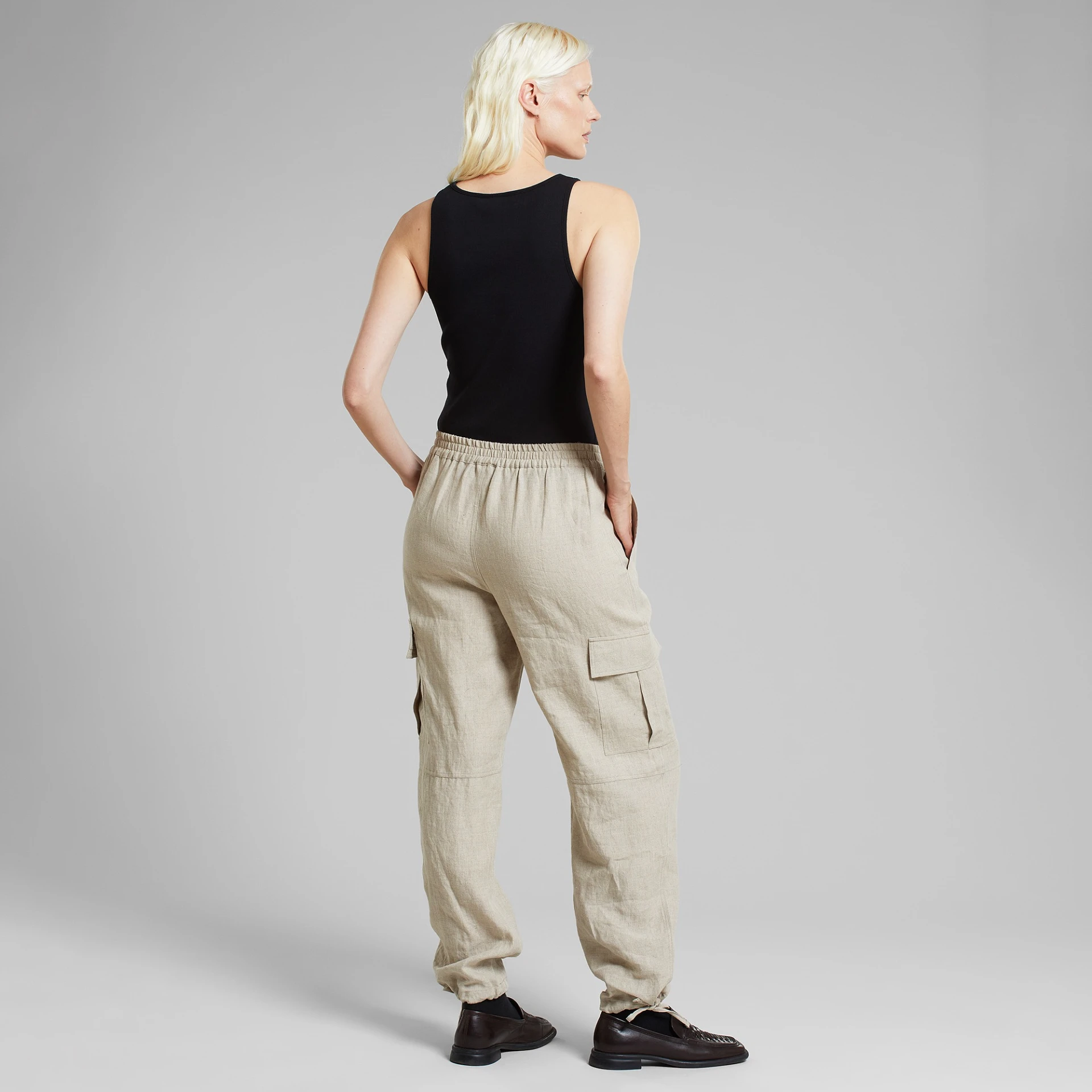 Cargo Pants Axmar Linen Ecru