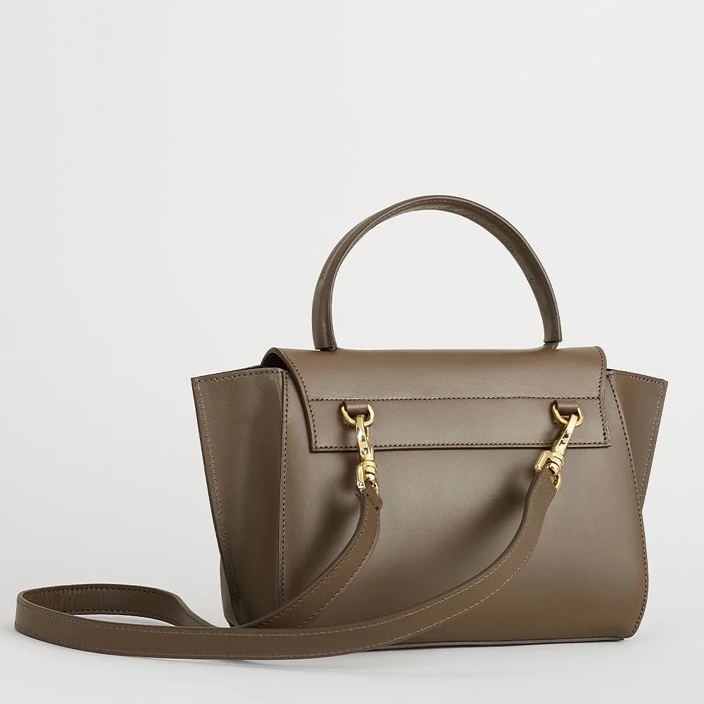 Arezzo Khaki Brown Leather Handbag