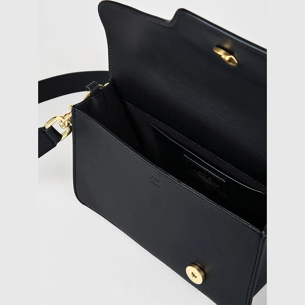 Assisi Black Leather Shoulder Bag