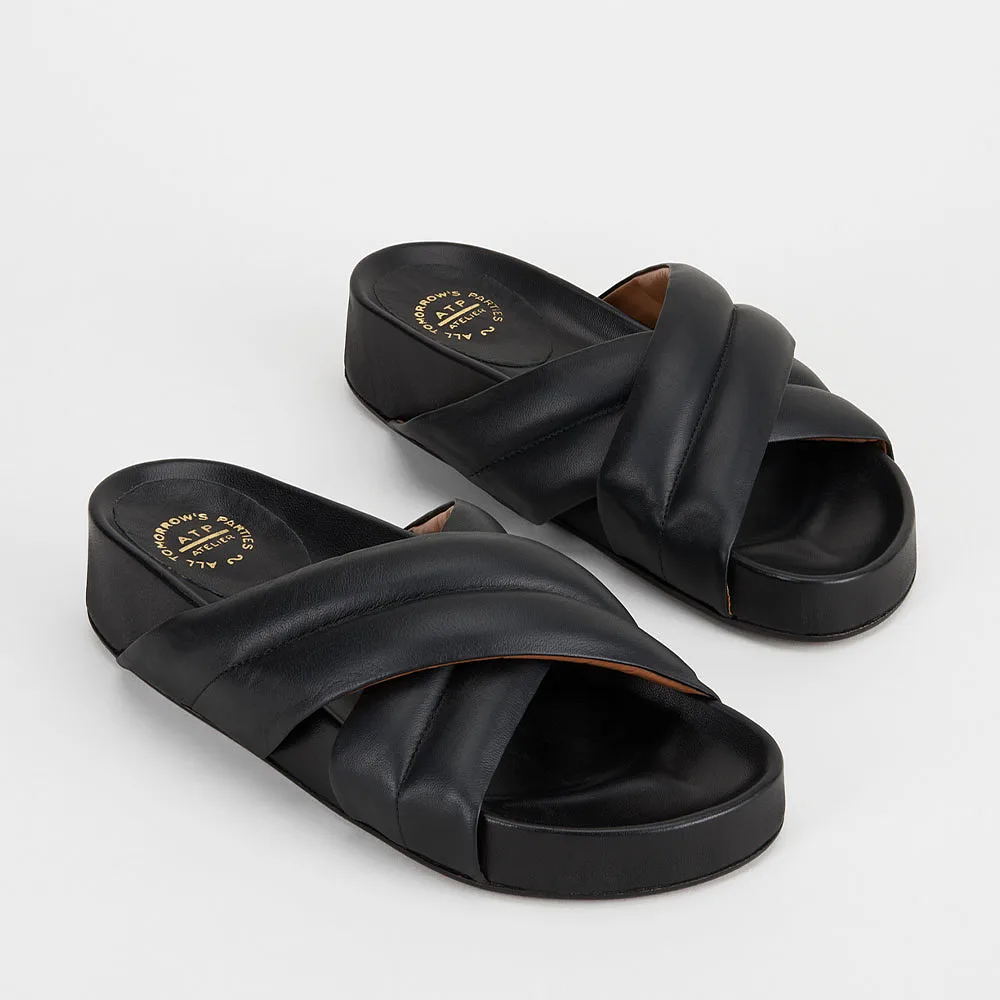 Airali Black Nappa Everyday Sandals