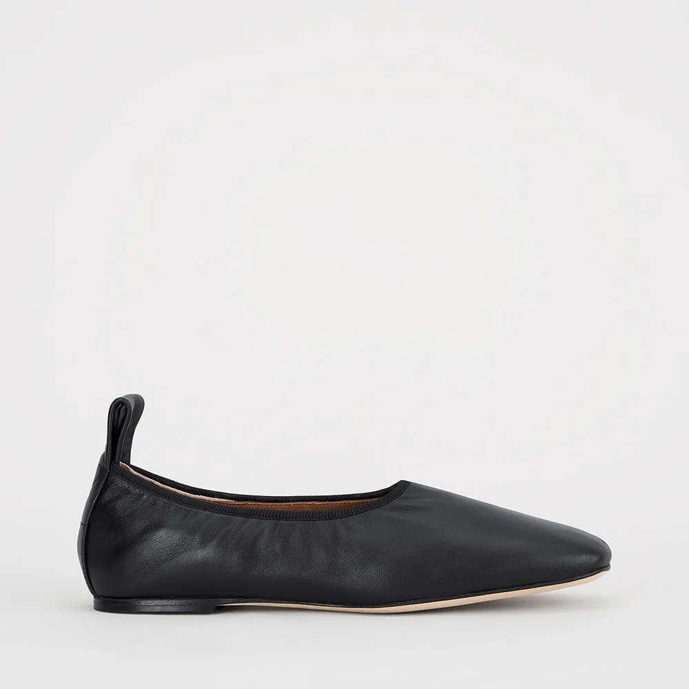 Brindisi Black Nappa Ballet Flats