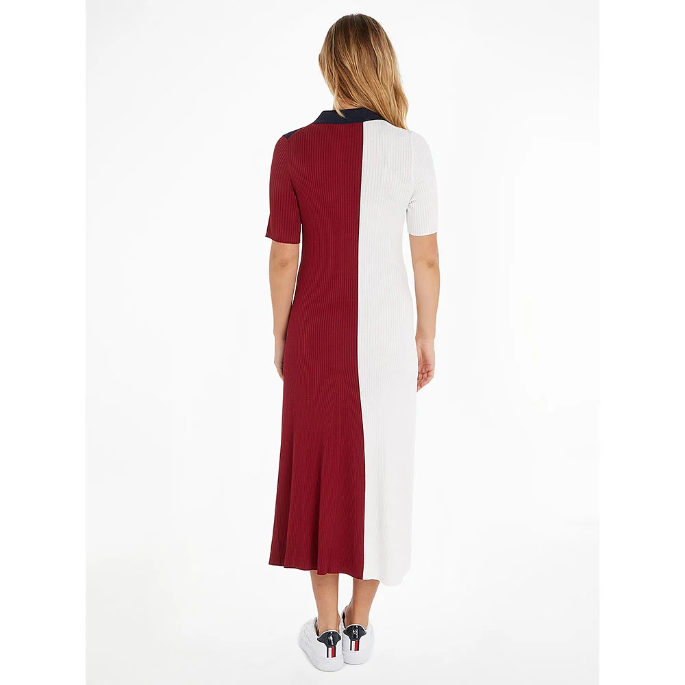 RWB COLOUR BLOCK POLO SWT DRESS