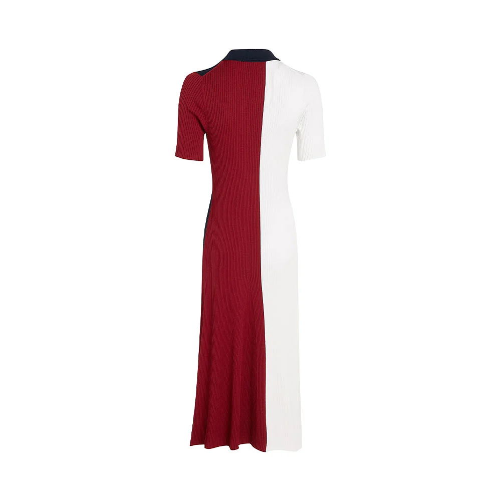 RWB COLOUR BLOCK POLO SWT DRESS