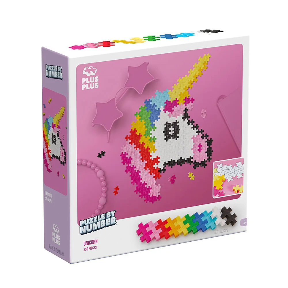 PLUS PLUS Puzzle By Number Unicorn 250pcs