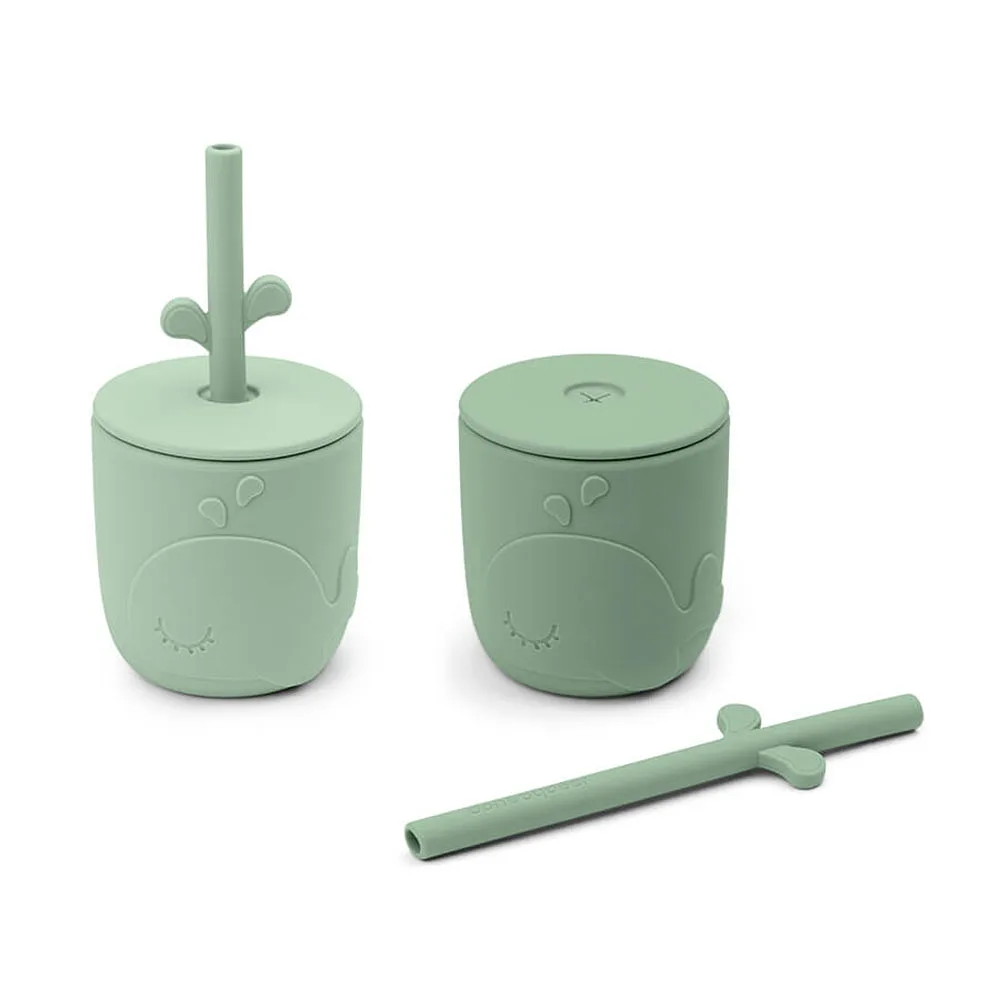 Peekaboo straw cup 2-pack Wally Green