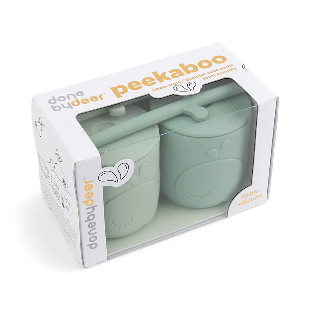 Peekaboo straw cup 2-pack Wally Green