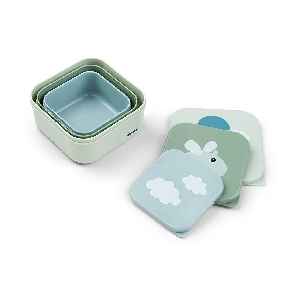 Snack box set 3 pcs Happy clouds Green