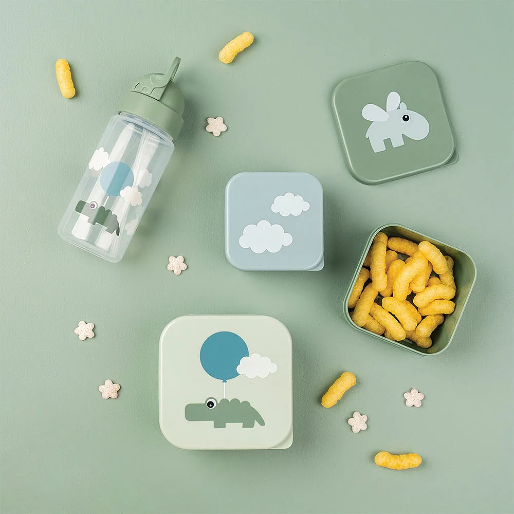 Snack box set 3 pcs Happy clouds Green