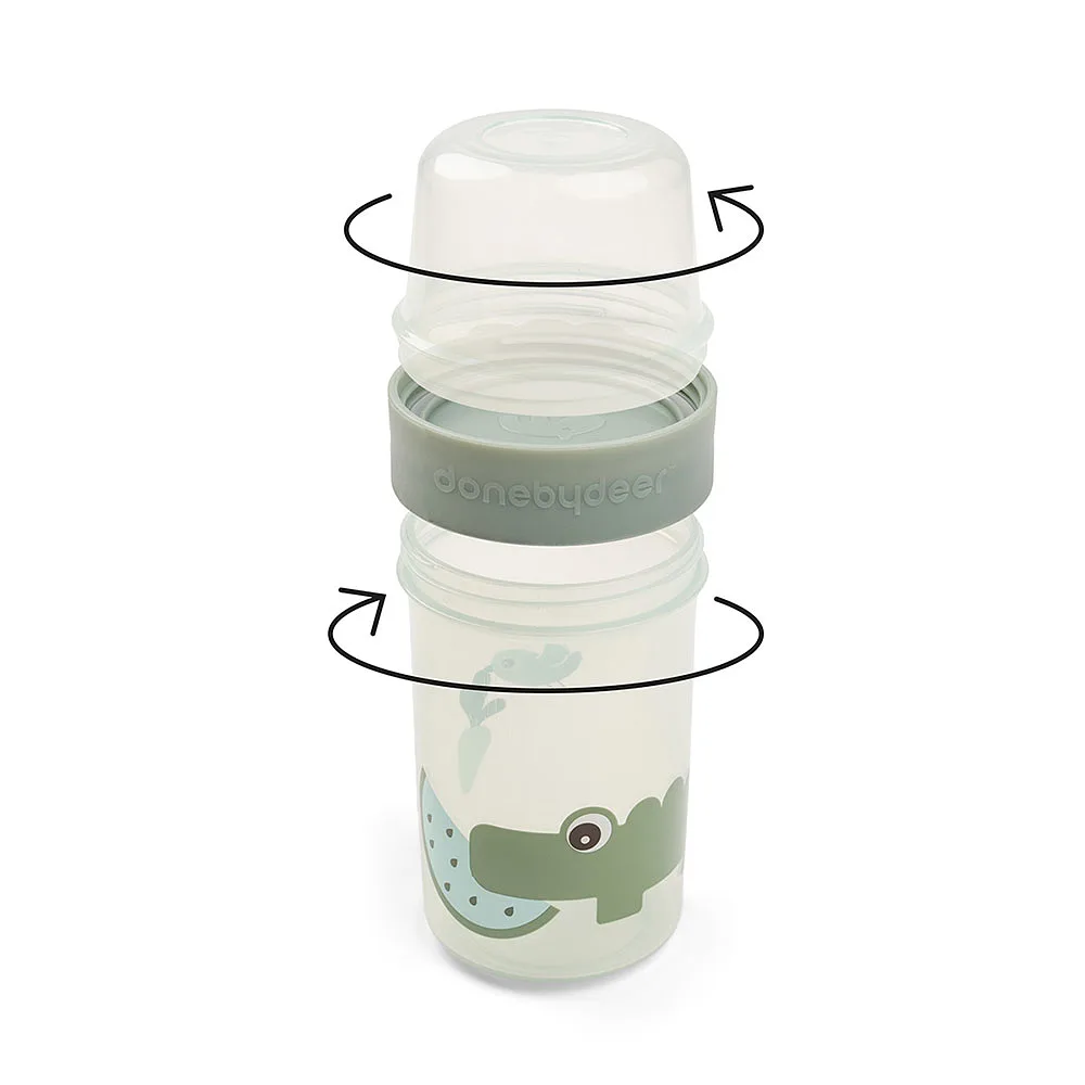 To go 2-way snack container L Croco Green