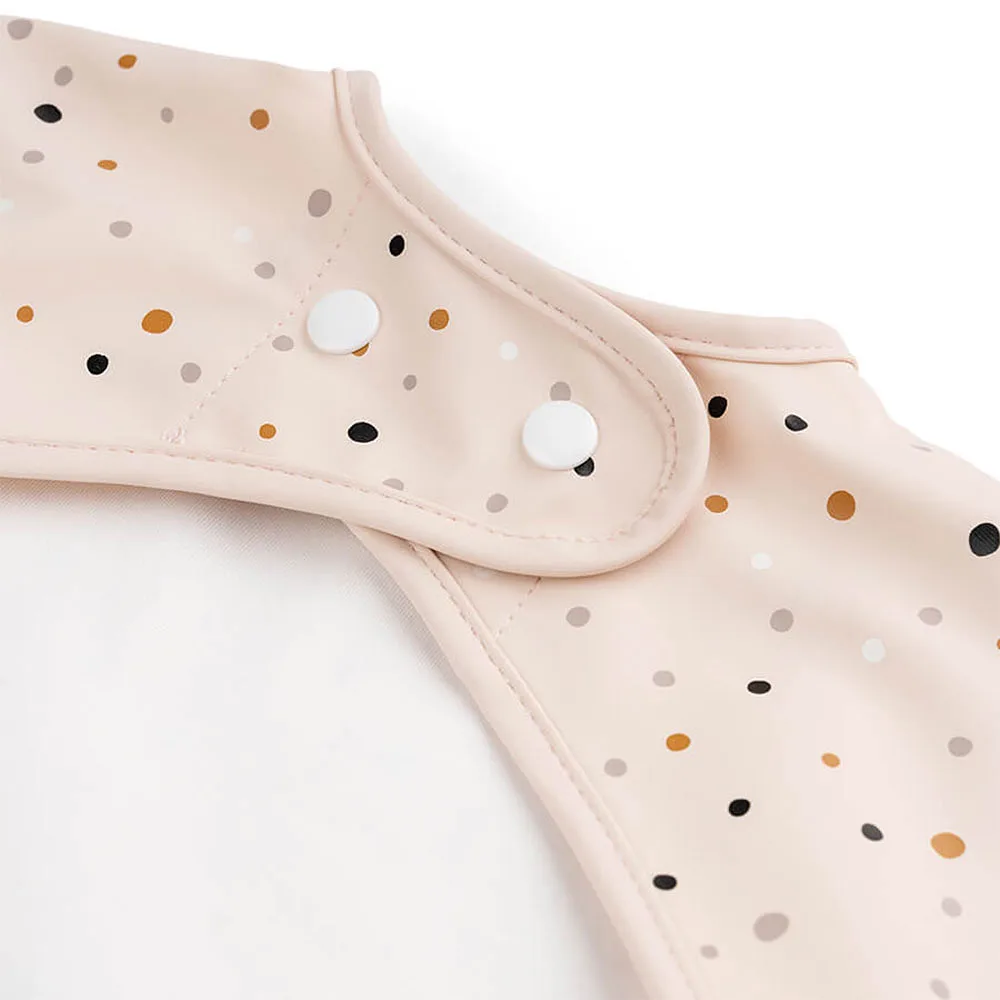 Sleeved pocket bib Happy dots Powder