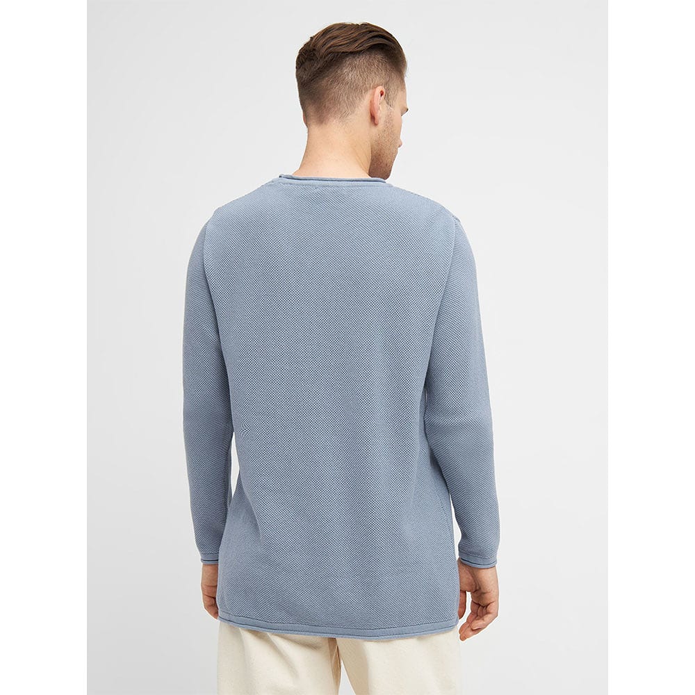 Cotton Crew Neck Knit With Roll Edge - GOTS/Vegan