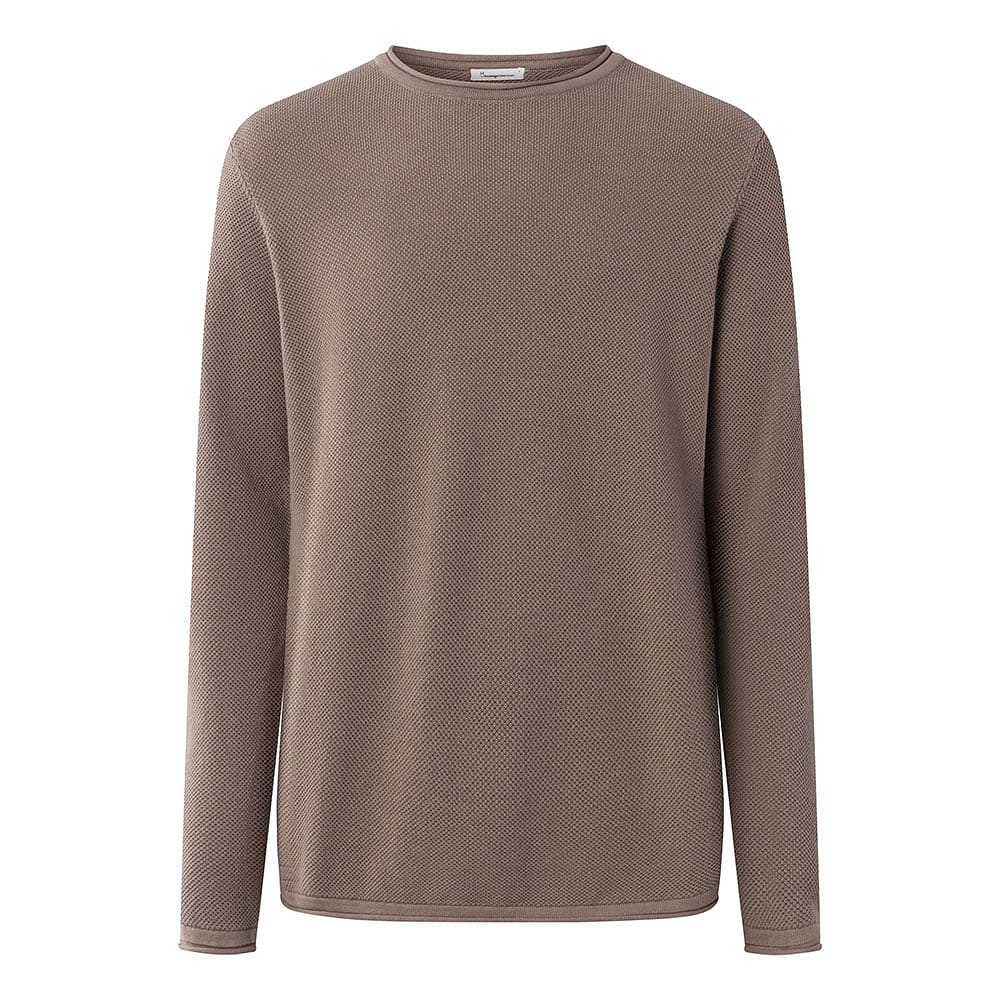 Cotton Crew Neck Knit With Roll Edge - GOTS/Vegan